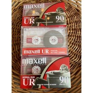 Maxell UR 90 Blank Audio Cassette Tape Type 1 Normal Bias 2 Sealed
